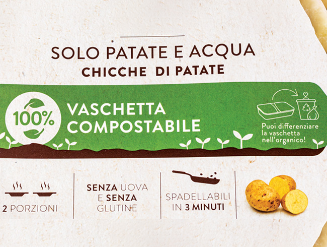 etichetta vaschetta compostabile